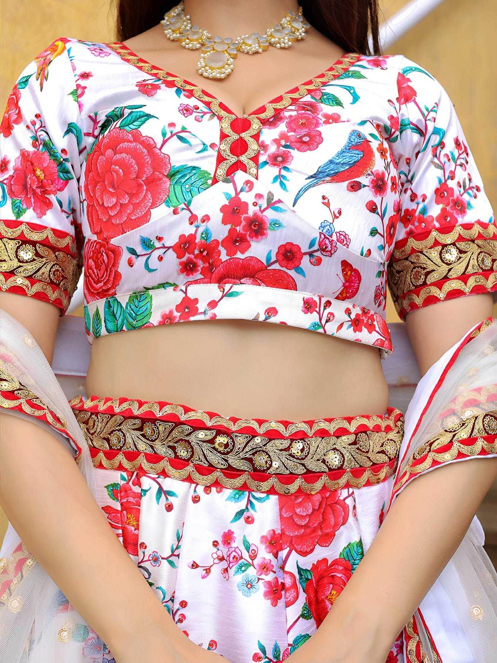 Art Silk Designer Embroidered Lehenga - MYLUXURY LANE ENTERPRISE